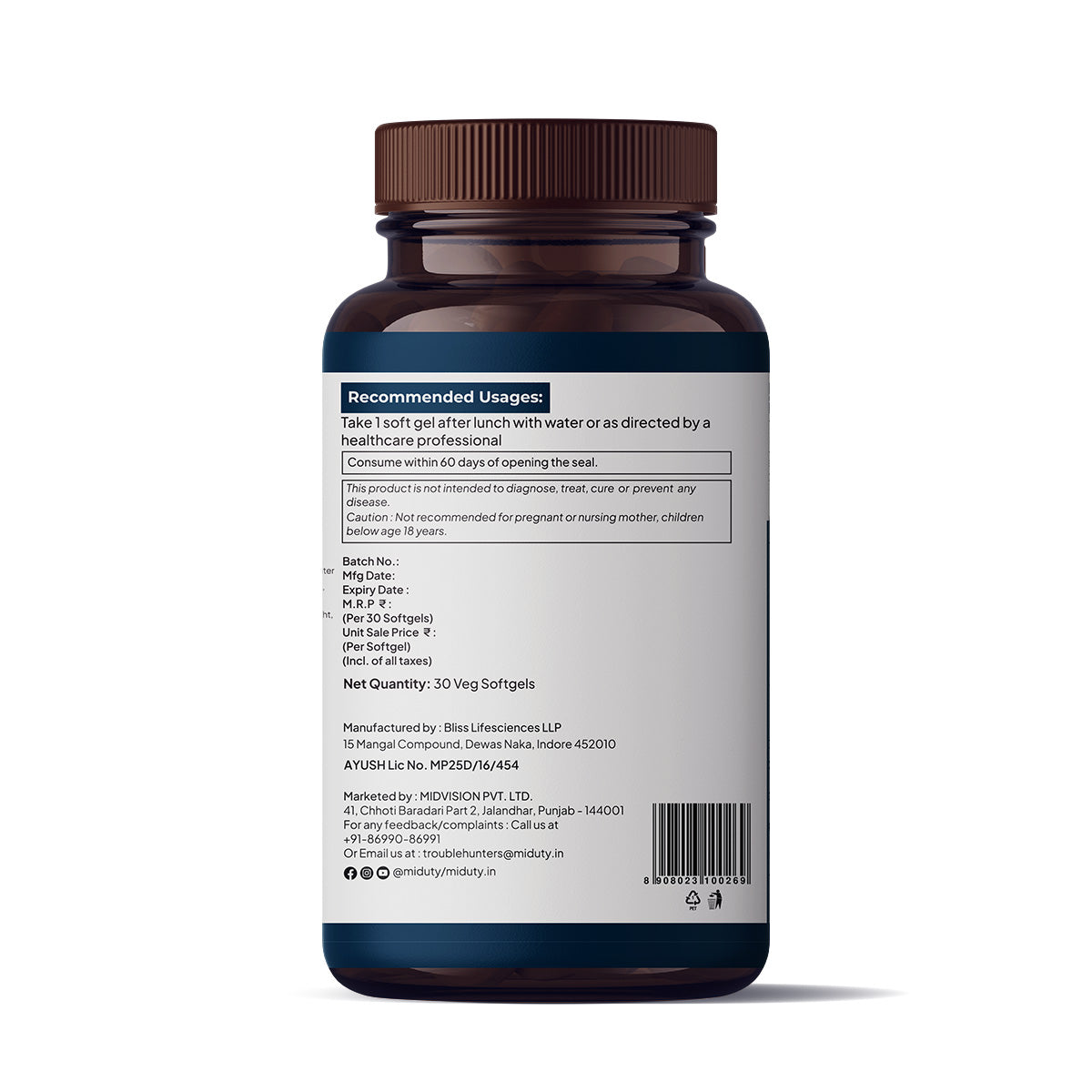 Vitamin E - 30 Veg Softgels | with Sea Buckthorn