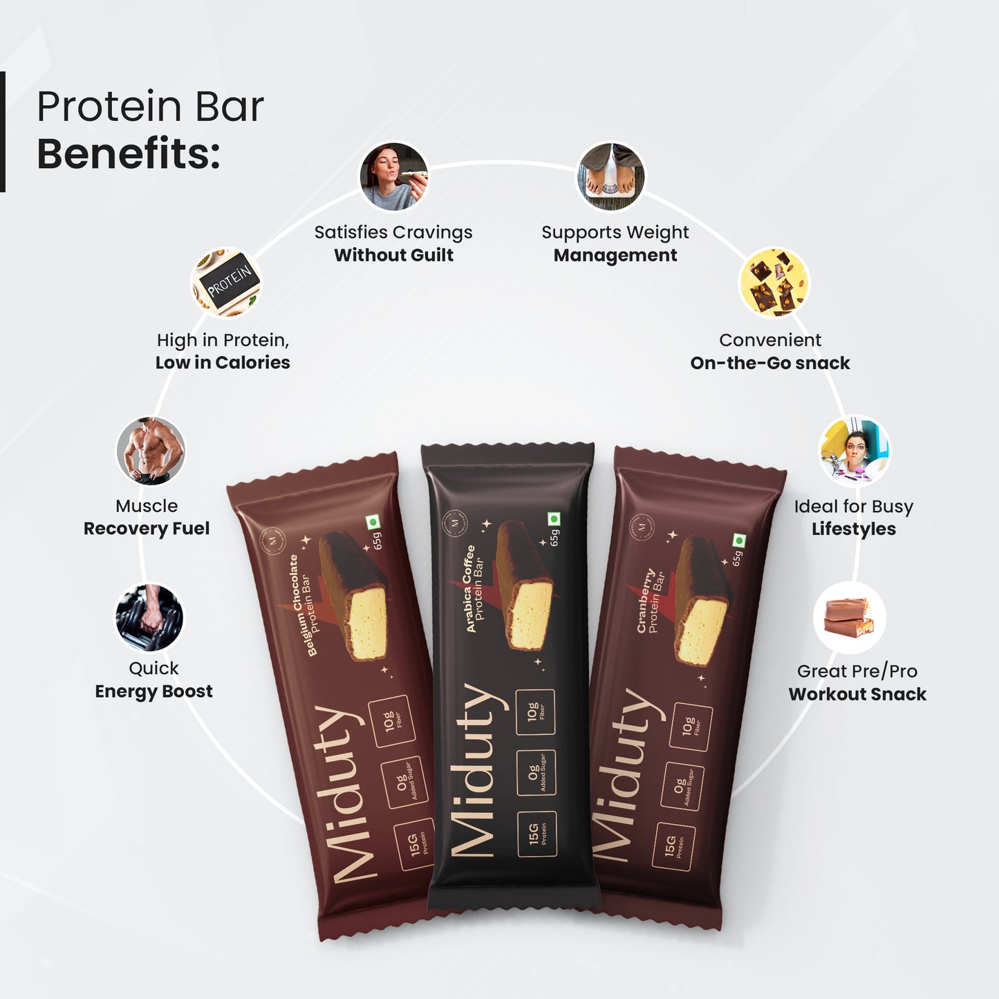 Protein Bars : Belgium Chocolate, Cranberry, Arabica Coffee - Each 65 gm(pack of 3)