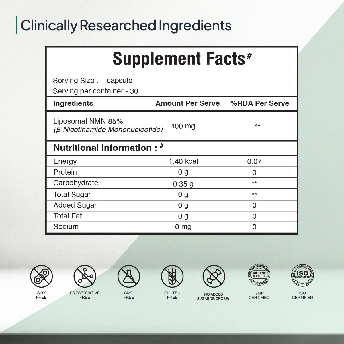 Lipsomal NMN - 30 Capsules