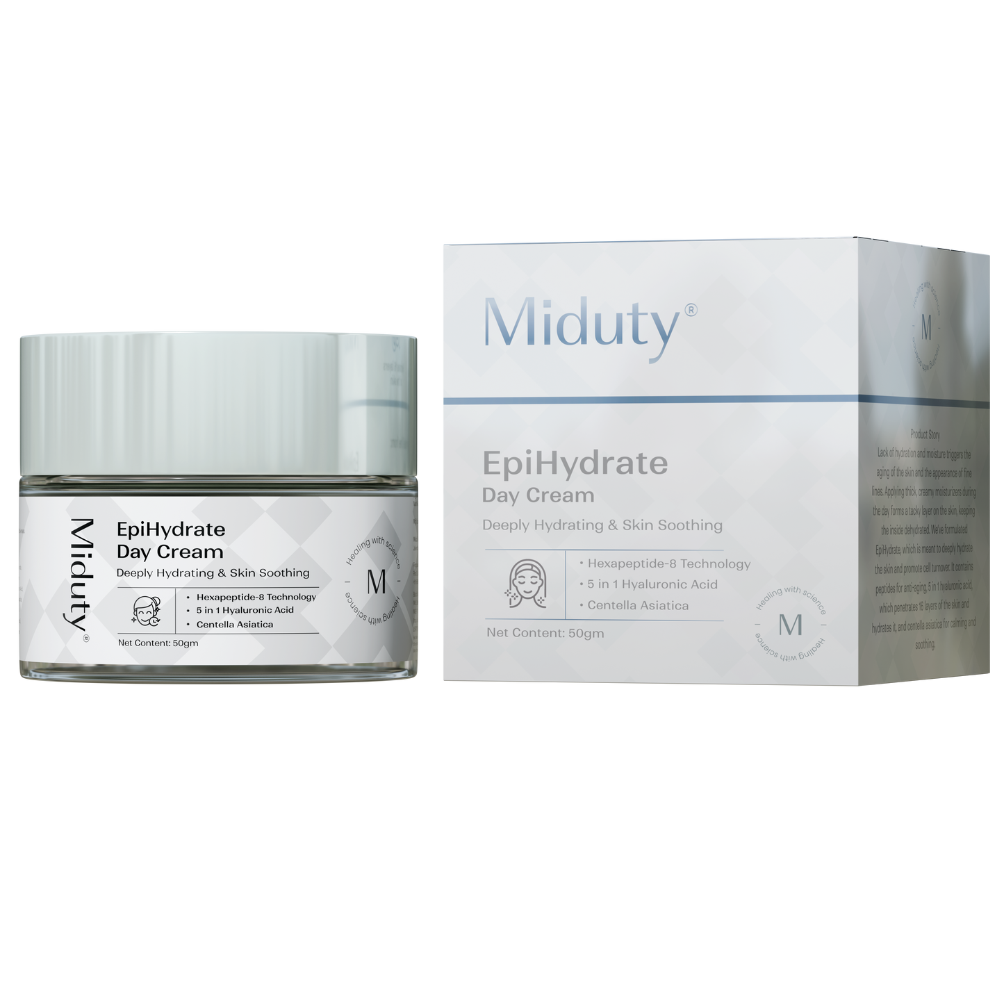 EpiHydrate - Skin Barrier Repair Cream with Hexapeptide-8 technology, 5 in 1 Hyaluronic Acid, & Centella Asiatica.