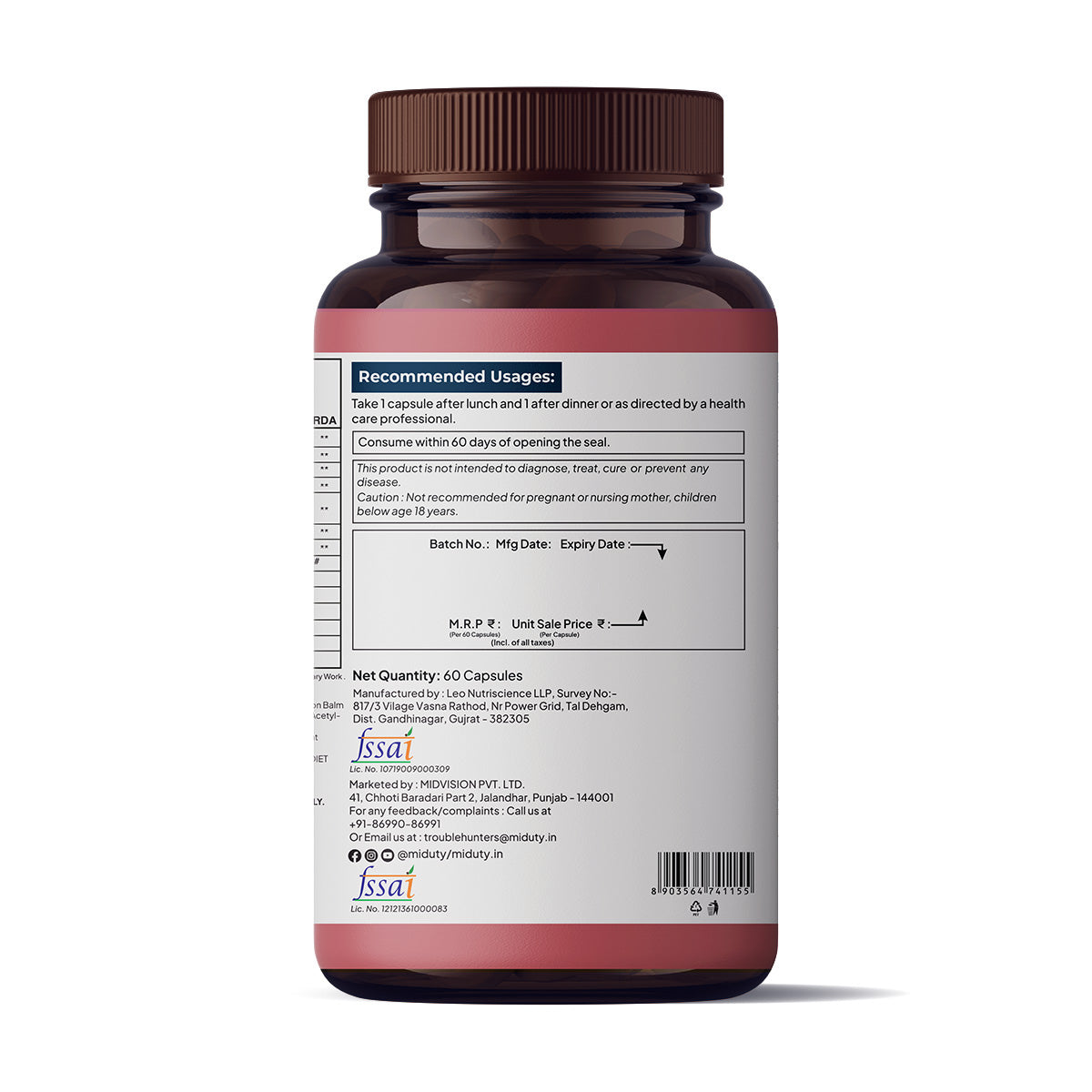 Anxiety+ Anger+ Mood+ Calm - 60 Capsules