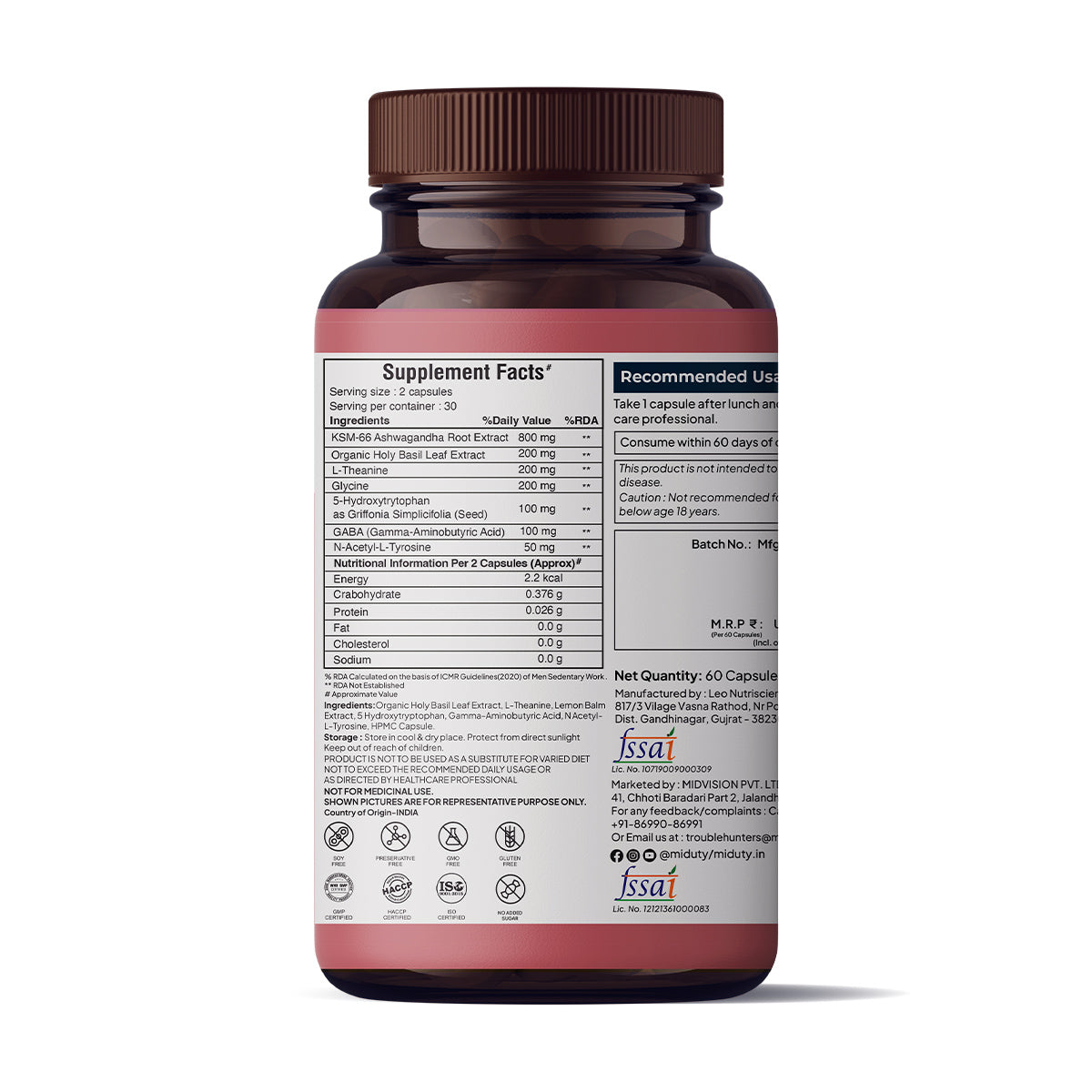 Anxiety+ Anger+ Mood+ Calm - 60 Capsules