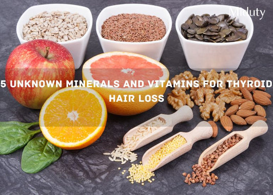 Variety of fruits, nuts, and seeds on a table, suggesting natural remedies for hair loss.