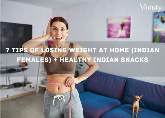 Woman measuring her waist in a living room with a small dog nearby