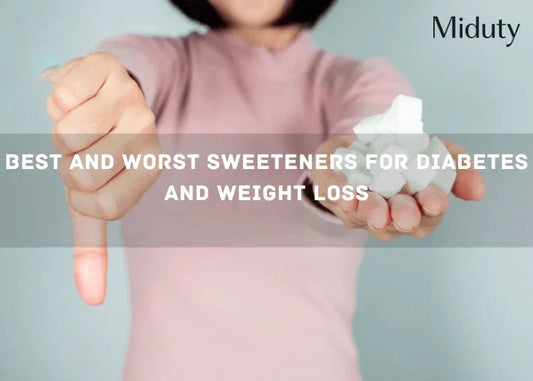 Person showing sweeteners with a thumbs down gesture
