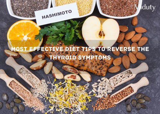 A variety of healthy foods including fruits, nuts, seeds, and herbs arranged on a countertop.