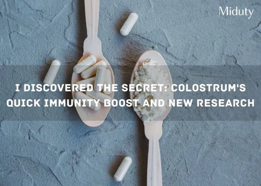 Two wooden spoons with capsules and a powder on a textured surface