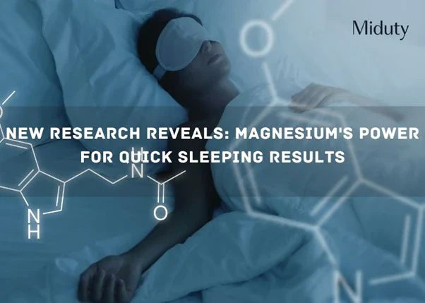 Person in bed with sleep mask and chemical formulas in the background, representing magnesium's effects on sleep.