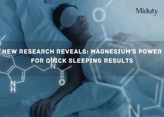 Person in bed with sleep mask and chemical formulas in the background, representing magnesium's effects on sleep.