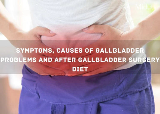 Person holding their stomach with discomfort, referencing gallbladder issues and diet