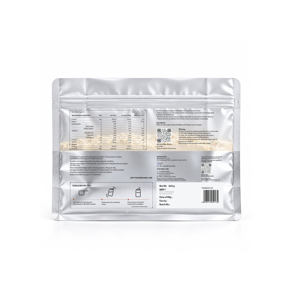 Image 9 of Whey Protein Isolate 31g | 500g | Unflavoured