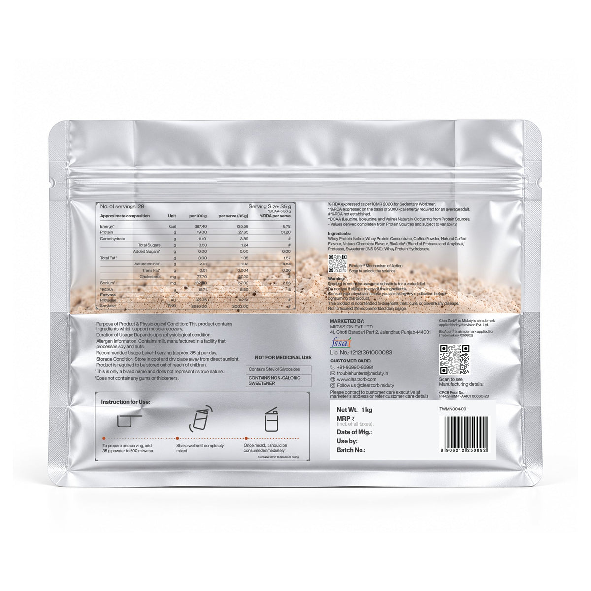 Image 9 of Whey Protein ISOPRIME - Isolate + Concentrate | 27g | 1kg | Café Mocha