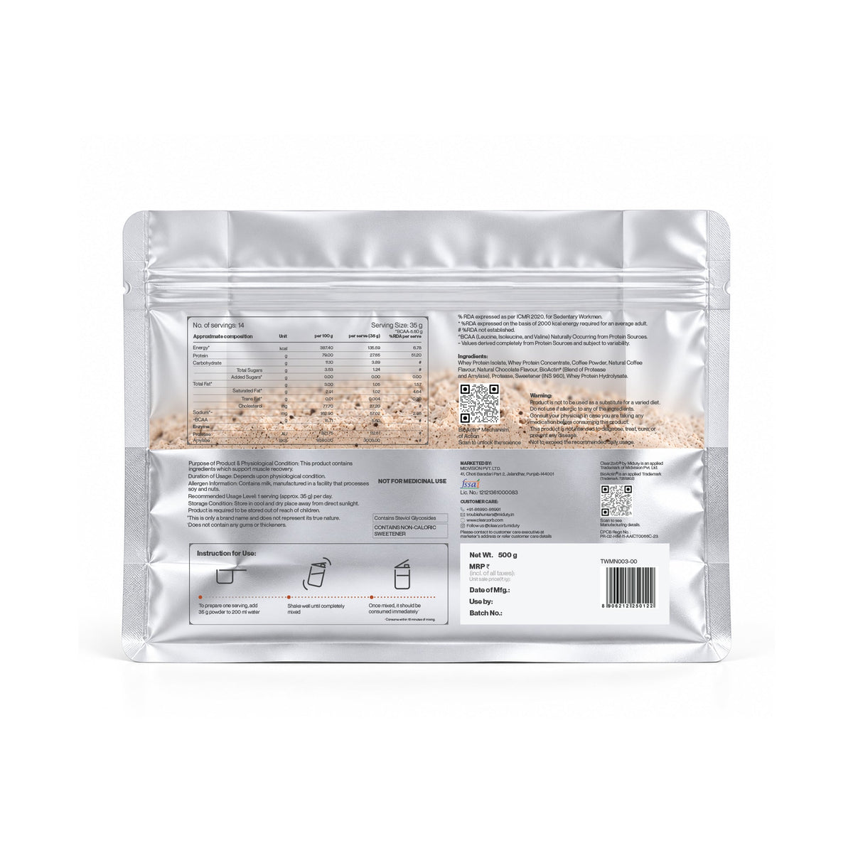 Image 9 of Whey Protein ISOPRIME - Isolate + Concentrate | 27g | 500g | Café Mocha