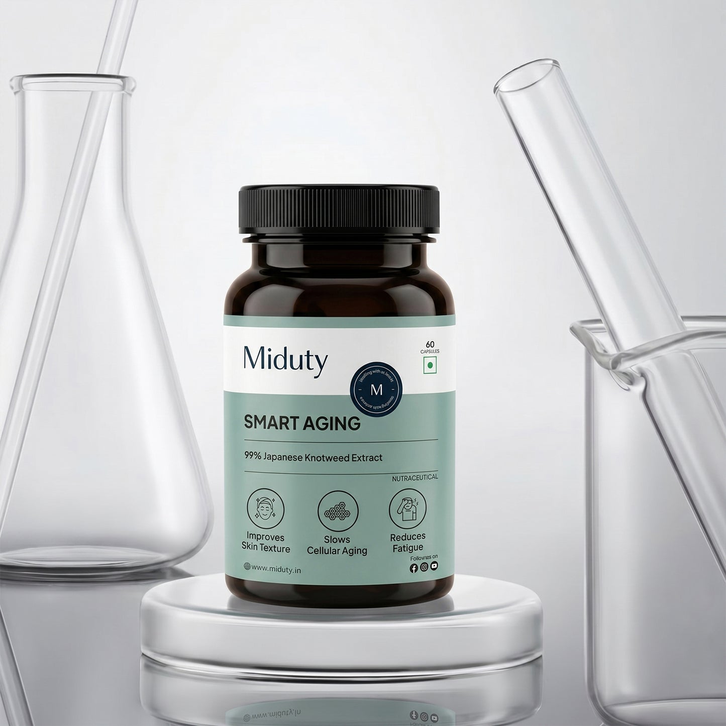 Smart Aging | Trans-Resveratrol 99% | Antioxidant Supplement for Skin - 60 Capsules