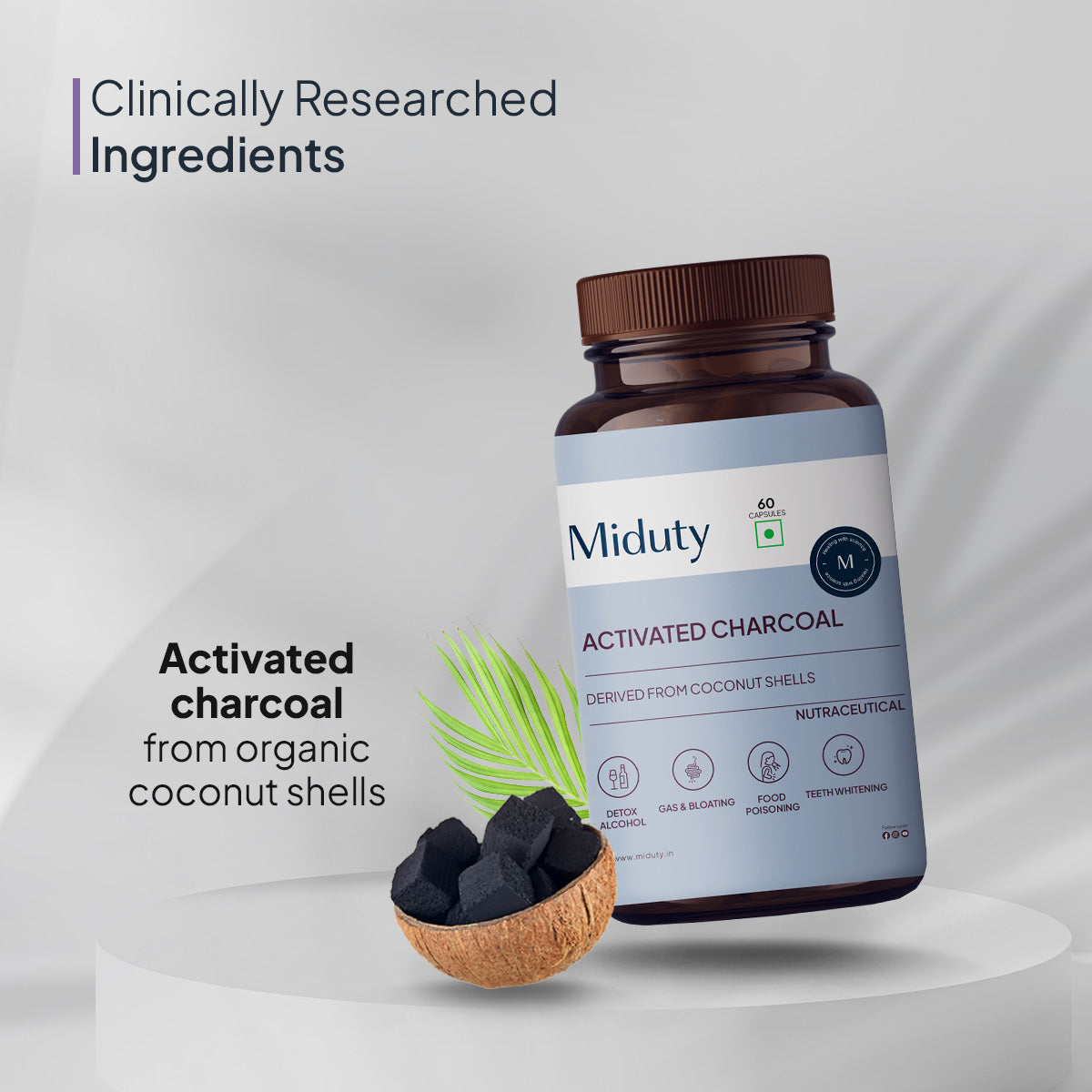 Activated Coconut Charcoal - Miduty