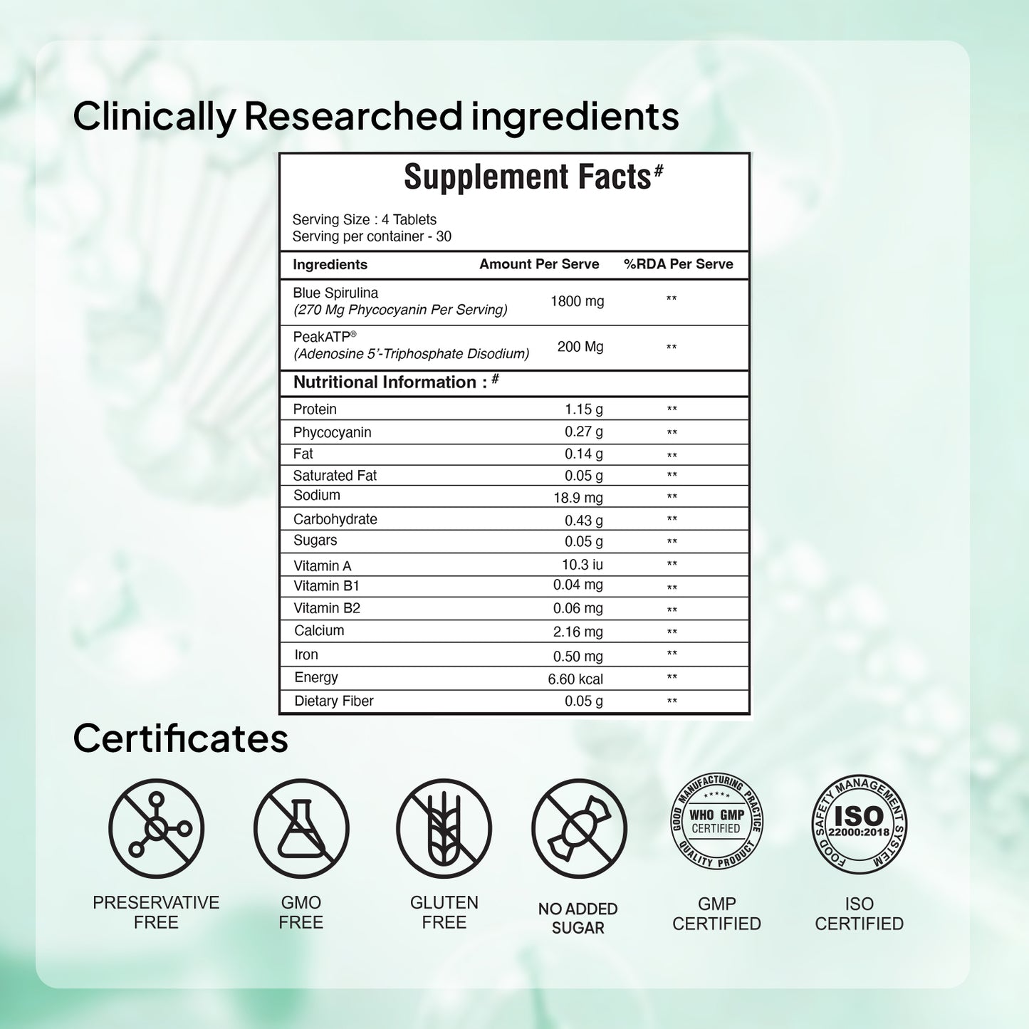 Blue Spirulina + PeakATP®