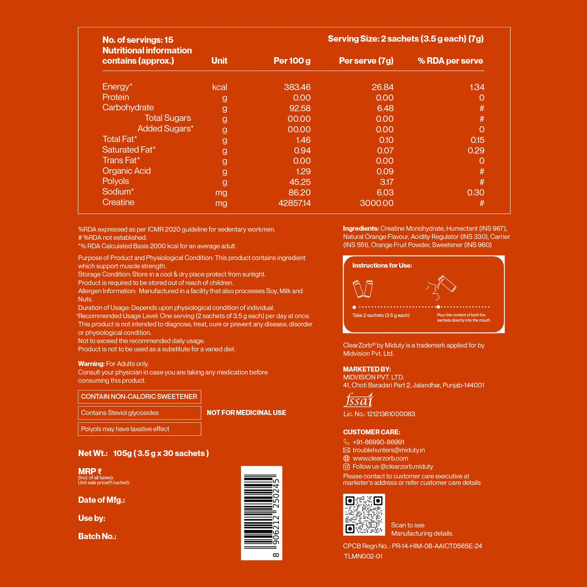 Image 9 of Mouth Dissolving Creatine Monohydrate (30 Sachets)