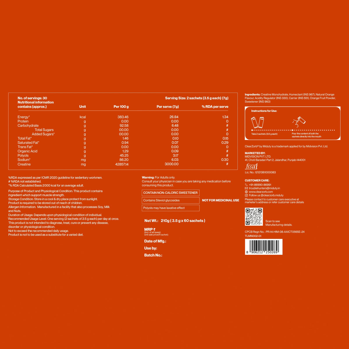 Image 9 of Mouth Dissolving Creatine Monohydrate (60 Sachets)