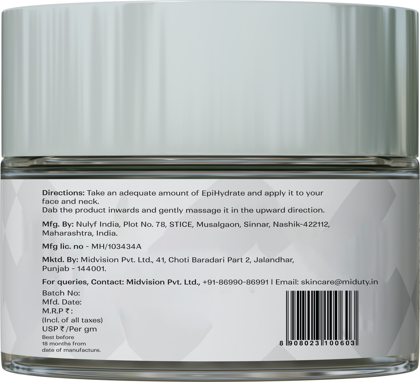 EpiHydrate - Skin Barrier Repair Cream with Hexapeptide-8 technology, 5 in 1 Hyaluronic Acid, & Centella Asiatica.