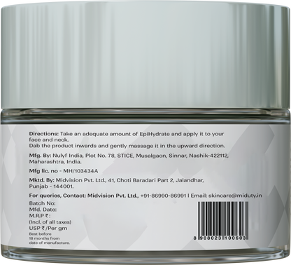 EpiHydrate - Skin Barrier Repair Cream with Hexapeptide-8 technology, 5 in 1 Hyaluronic Acid, & Centella Asiatica.