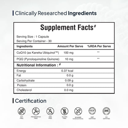 Active CoQ10 + PQQ - 30 Capsules