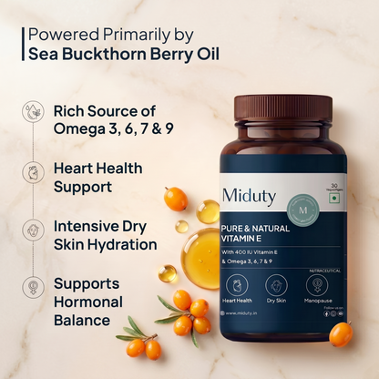 Vitamin E - 30 Veg Softgels | with Sea Buckthorn